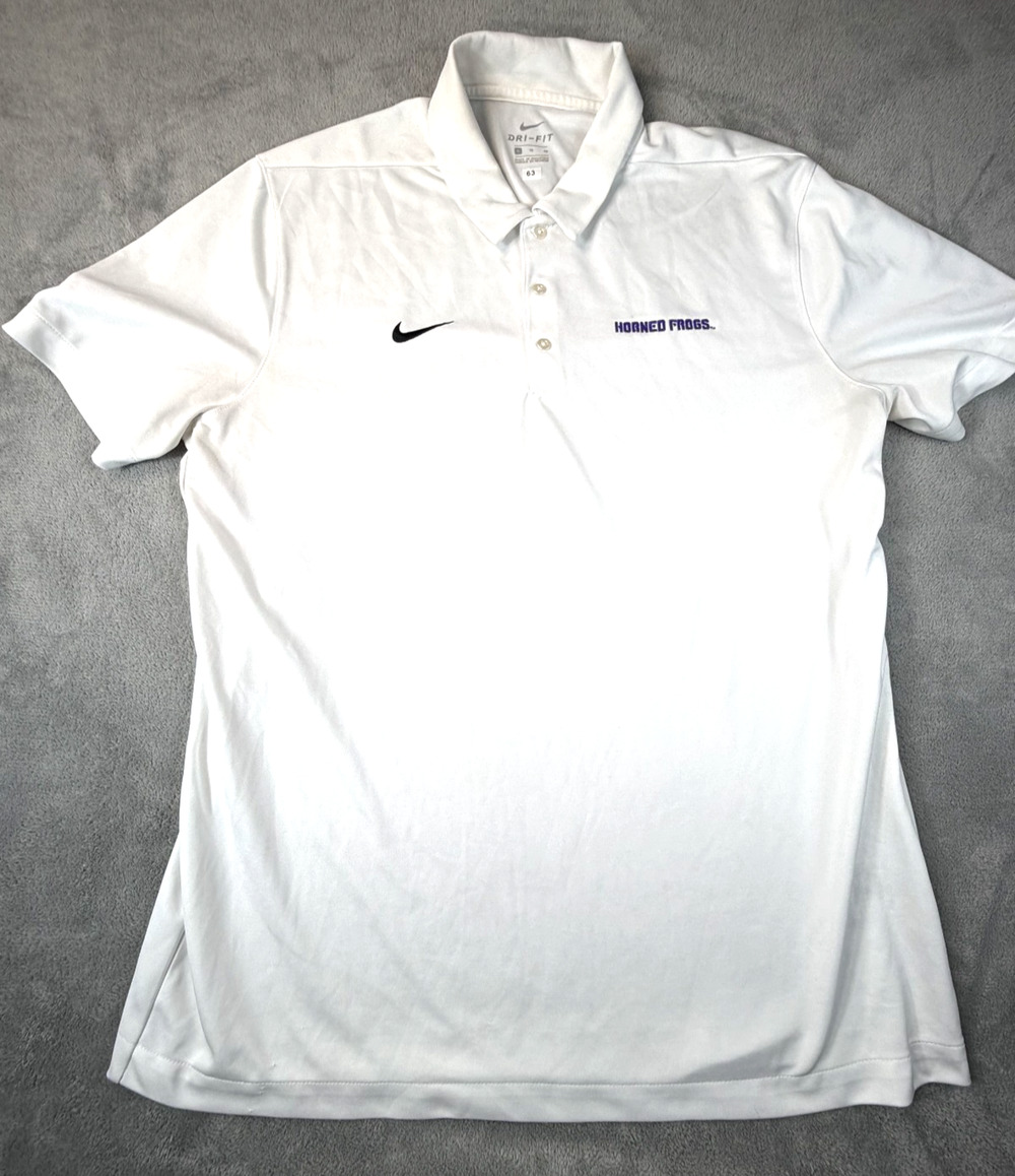 TCU Horned Frogs Polo Mens' XL Nike Dri-FIT White Big 12